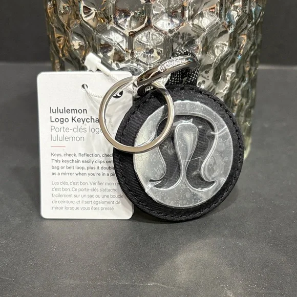 lululemon athletica Black and Silver Logo Keychain - Picture 1 of 6